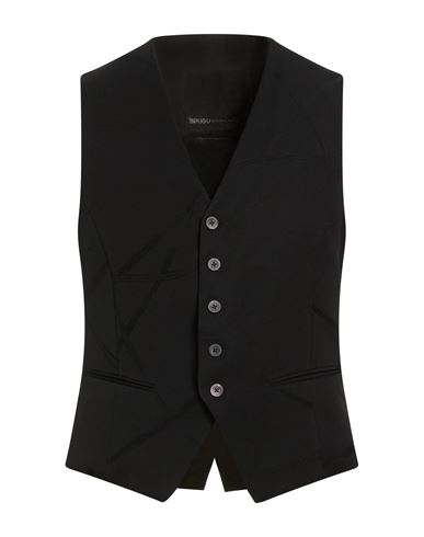 Man Tailored Vest Black Size 38 Wool