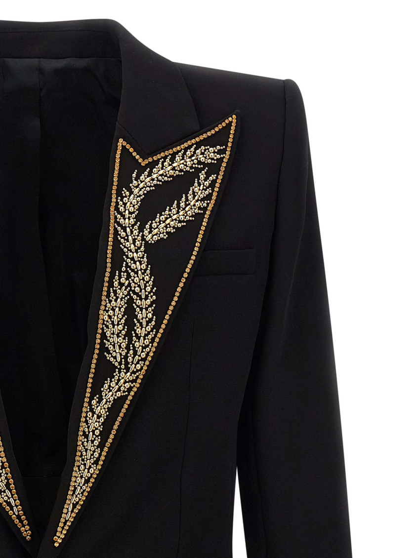 Leaf Embroidery Blazer