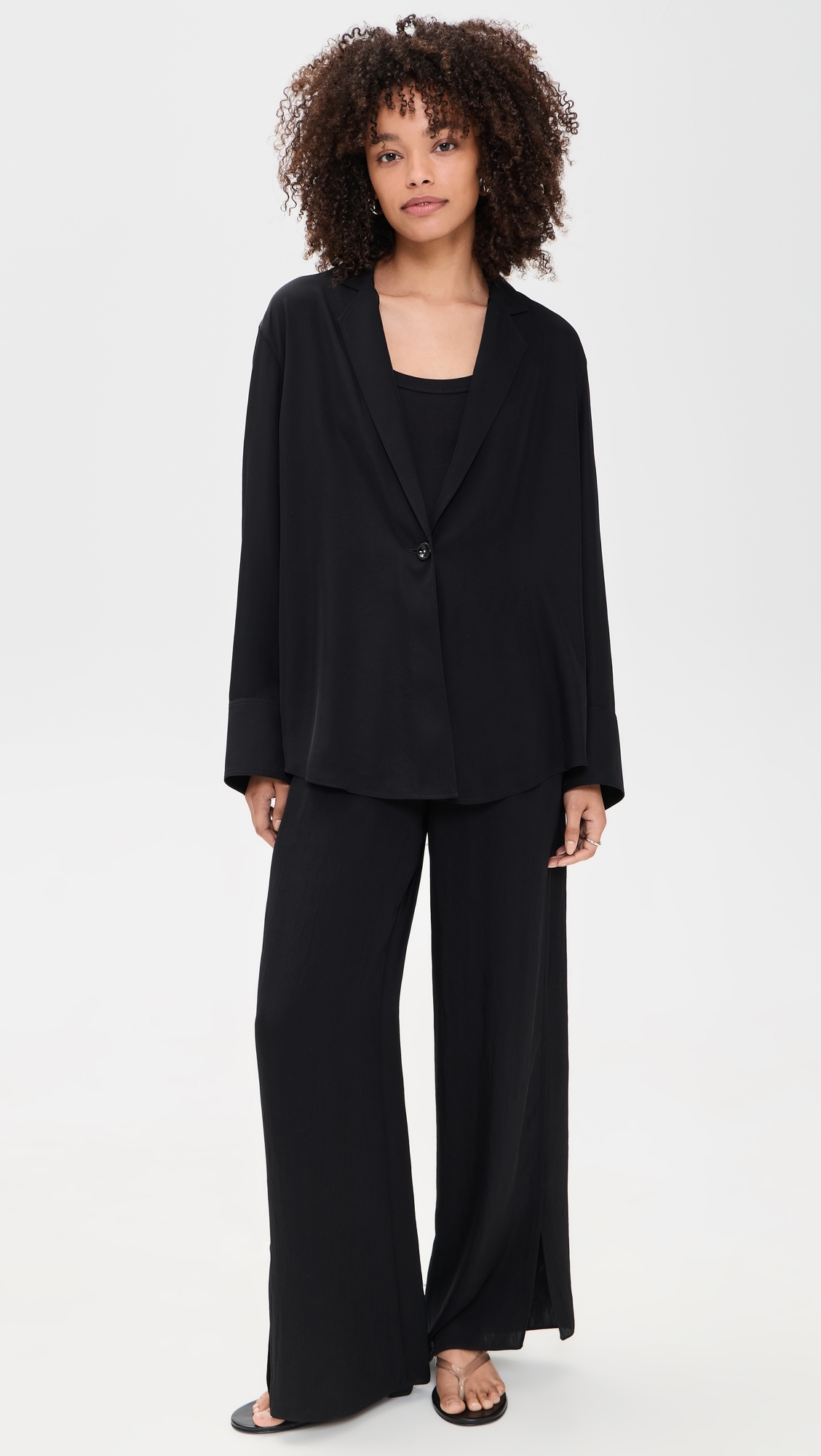 Washed Twill Airy Blazer Black P