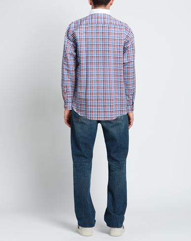 Harmont & Blaine Man Shirt Azure Size 4XL Linen, Cotton