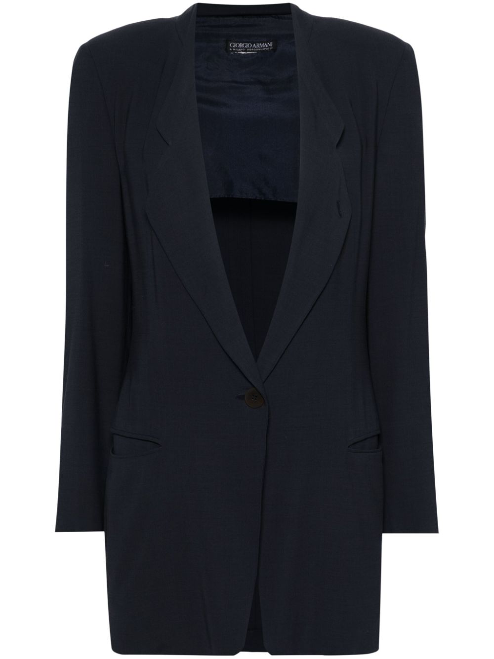 Single-breasted fluid blazer - Blue