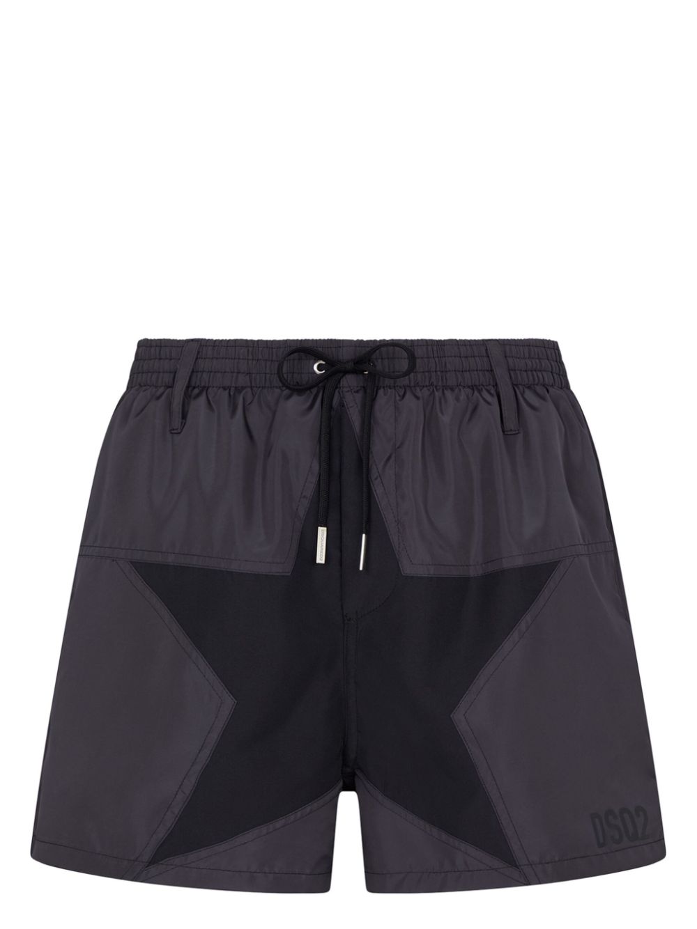 Star-panelled swim shorts - Black