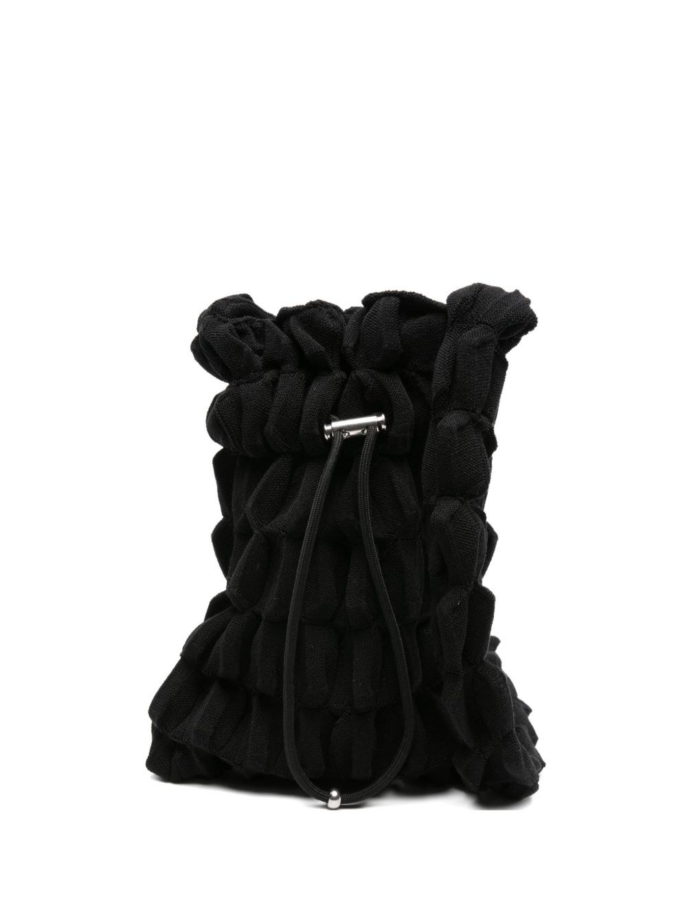 Ruffled drawstring bag - Black