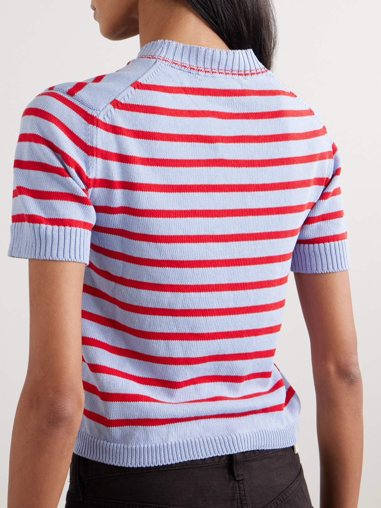 &Shona Striped Organic Cotton Top - Blue