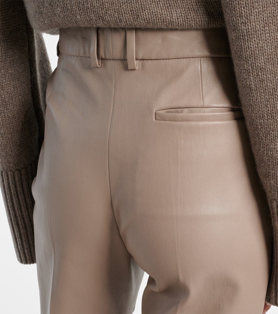 Tafira leather flared pants