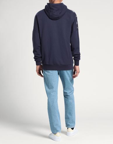 Man Sweatshirt Navy Size L Cotton, Polyester, Elastane