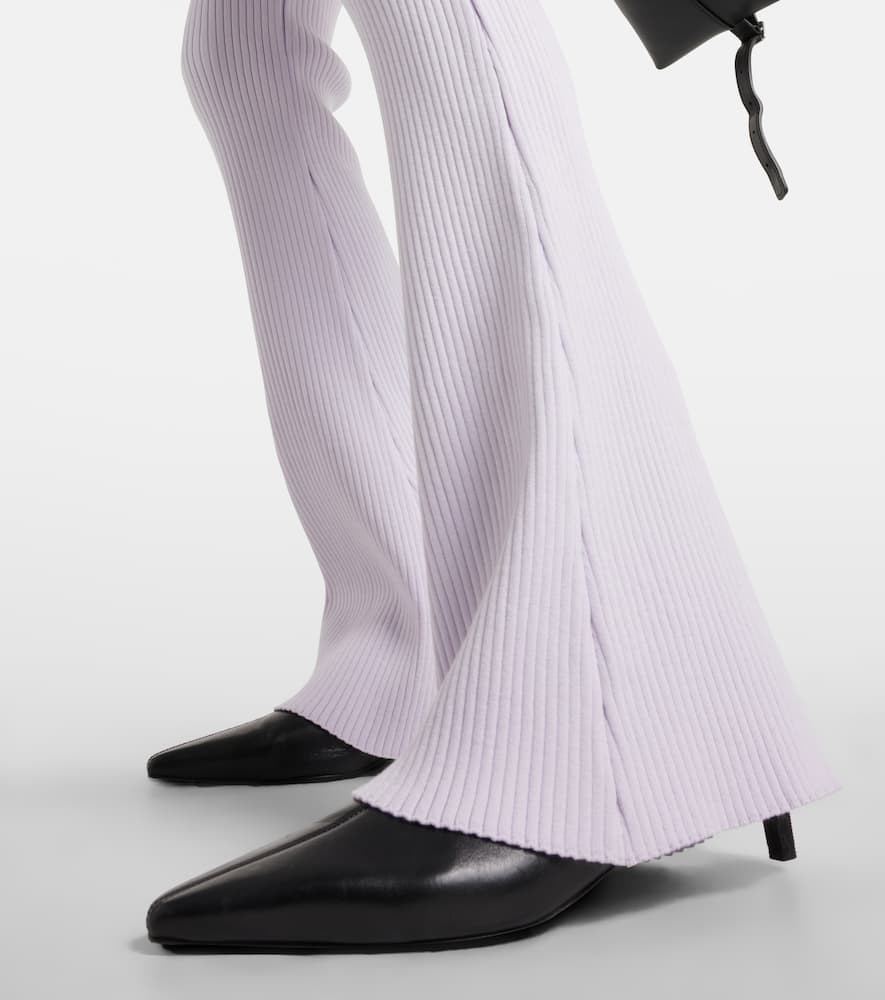 Courrèges Reedition ribbed-knit flared pants