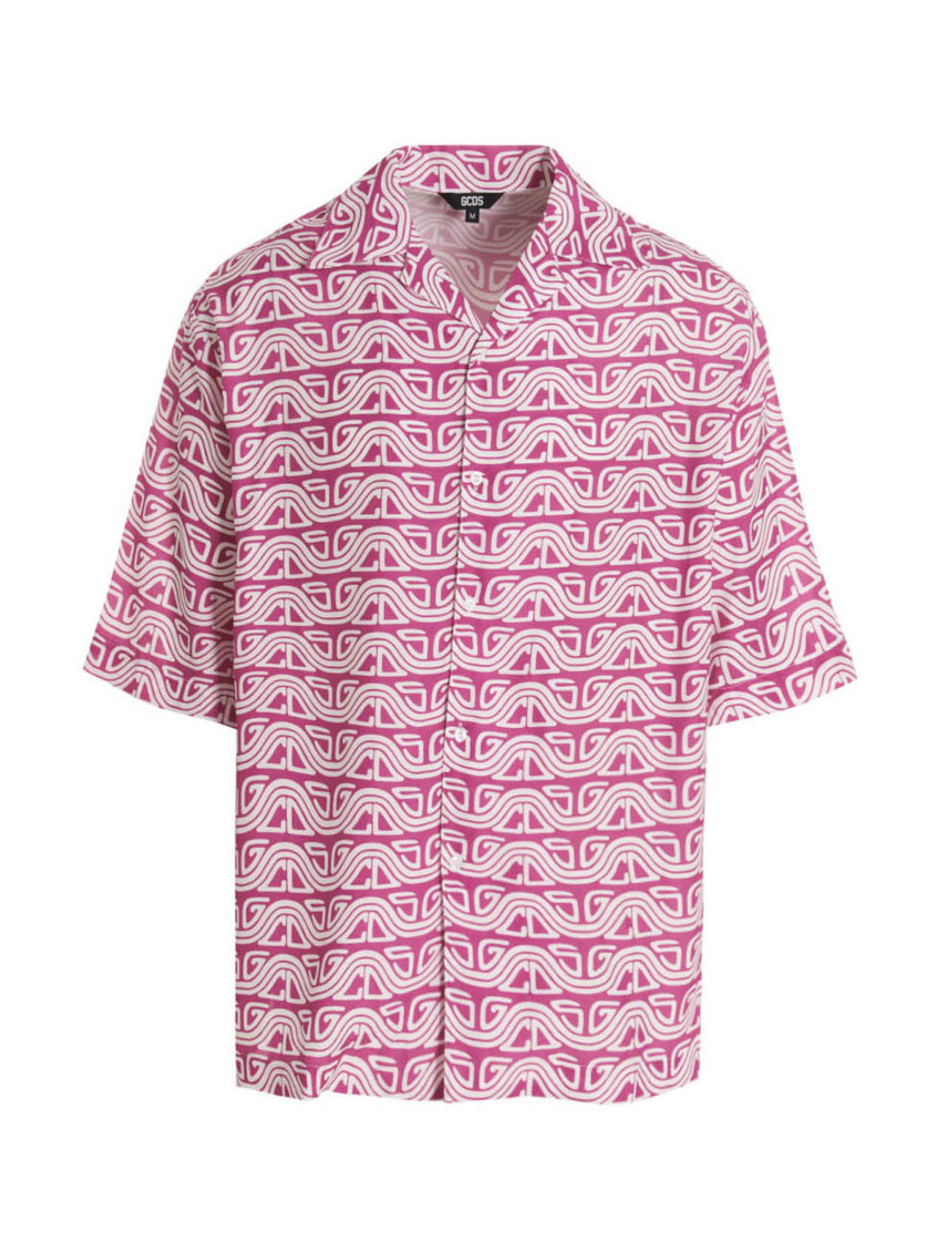 -'Waved Logo' Camicie Fucsia-Uomo
