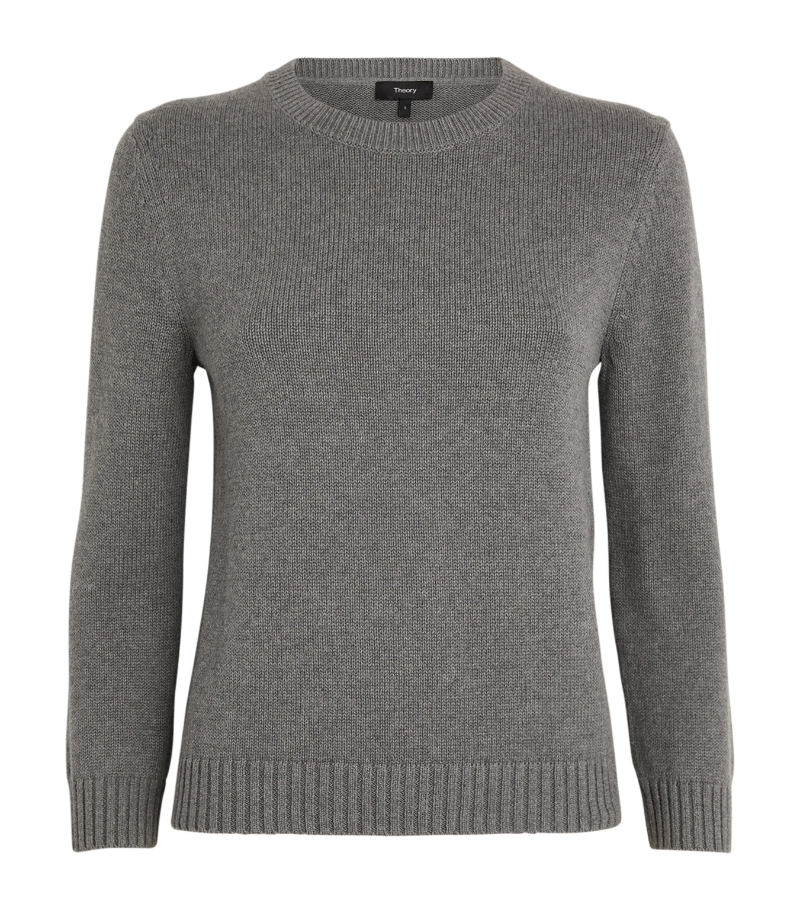 띠어리 Cotton-Cashmere Shrunken Sweater