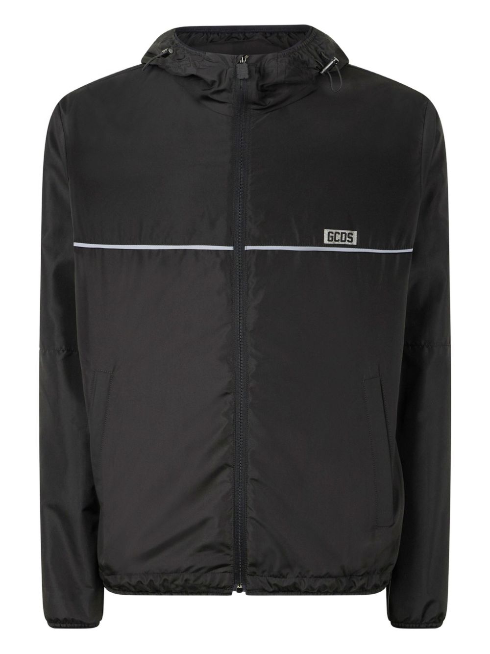 GCDS logo-appliqué windbreaker jacket - Black