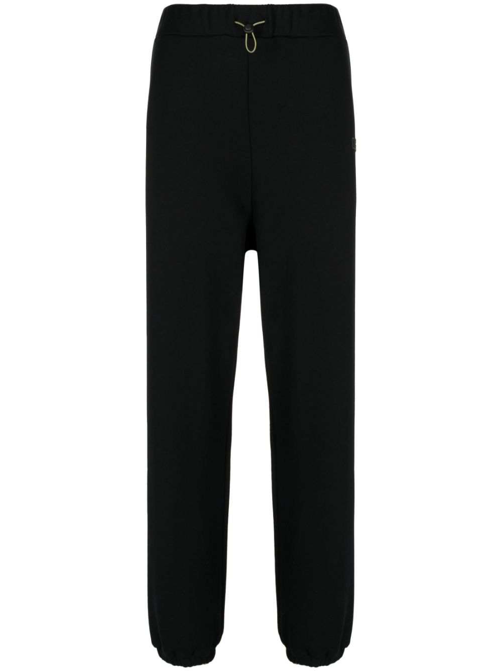Logo-embroidered cotton track pants - Black