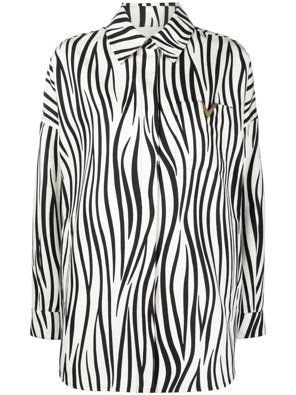 Zebra-print coat - Black