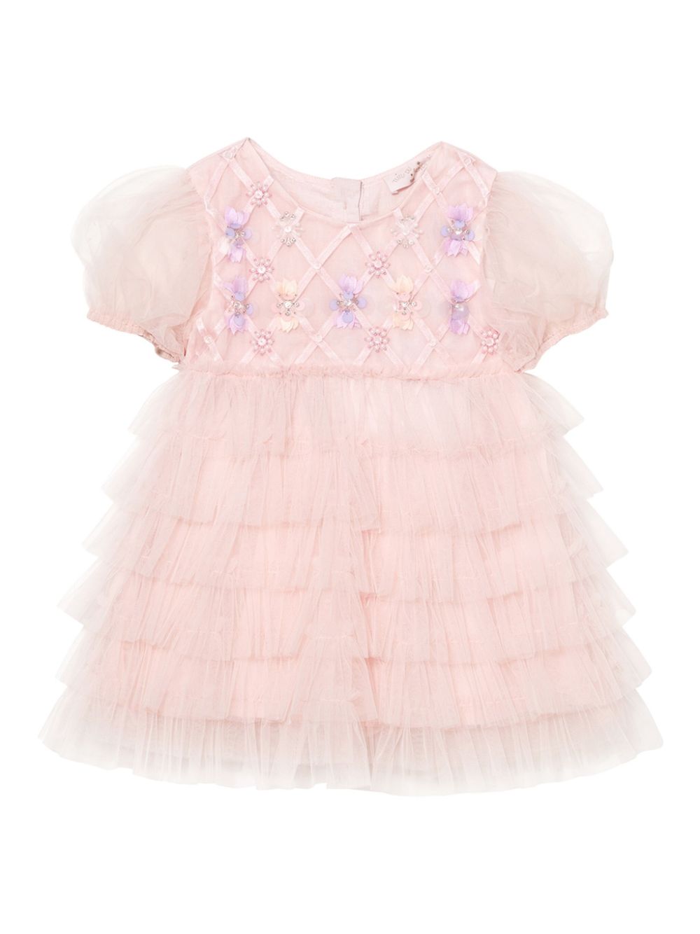 Short-sleeve tulle dress - Pink