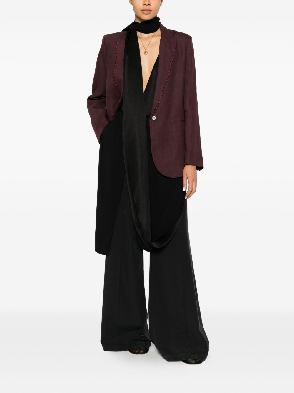 Via Masini 80 Pantalon en lin mélangé