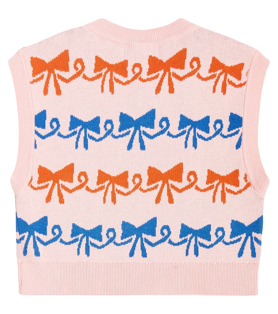 Cotton jacquard sweater vest