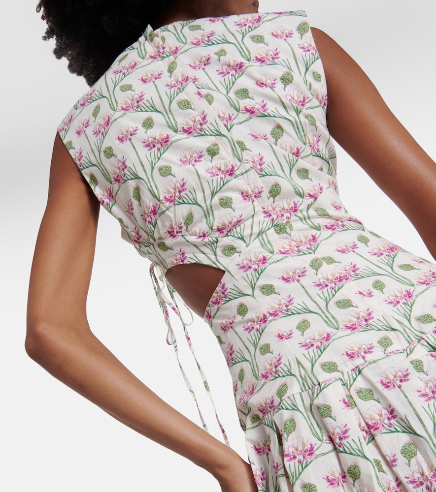 Otoño Trebol floral midi dress