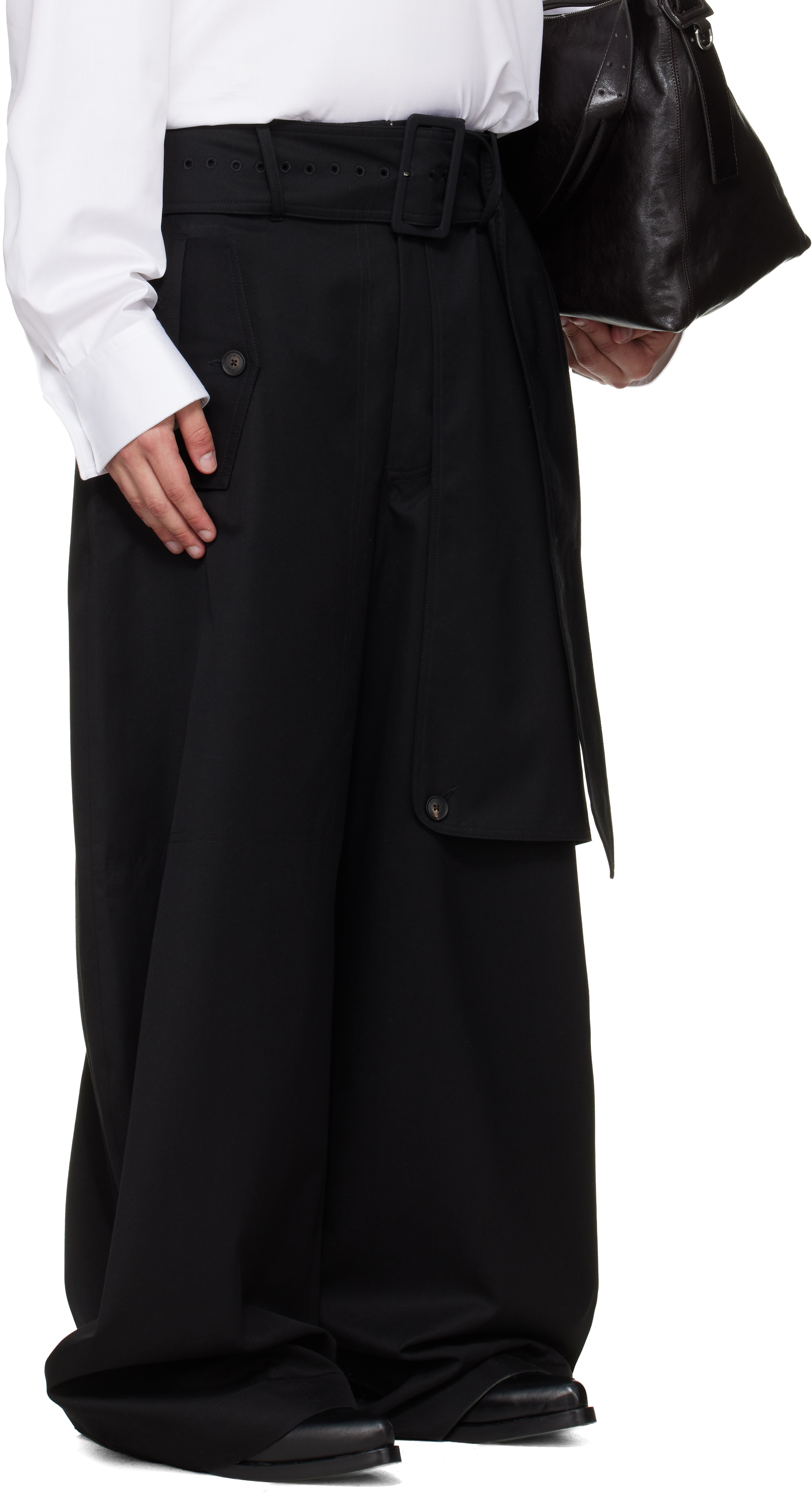 Black Belted Trench Trousers