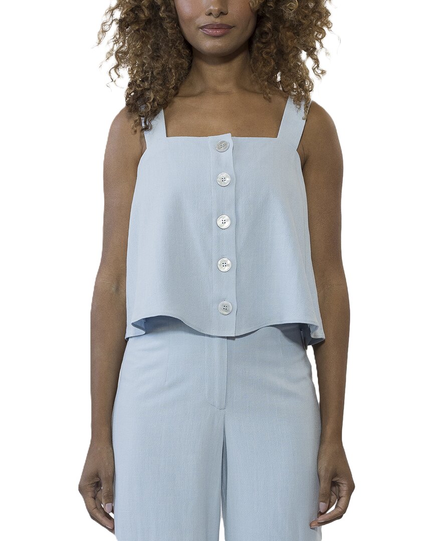 Elena Linen-Blend Top