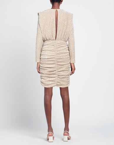 Relish Woman Mini dress Beige Size 4 Polyester, Elastane