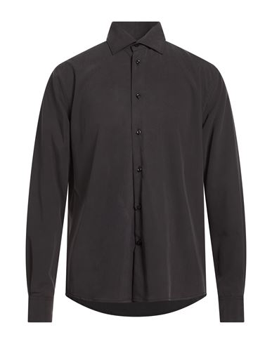 Man Shirt Black Size L Modal, Polyester, Elastane
