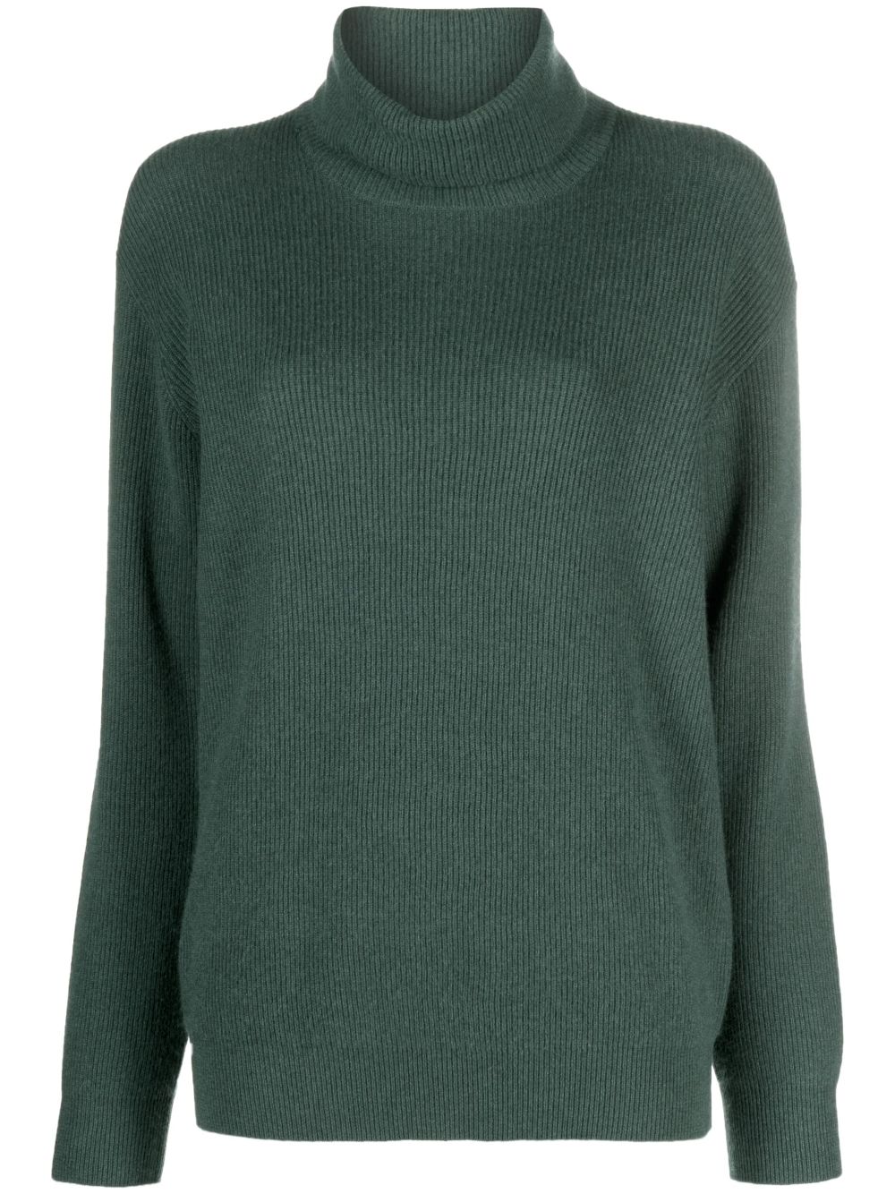 Roll-neck cashmere jumper - Green
