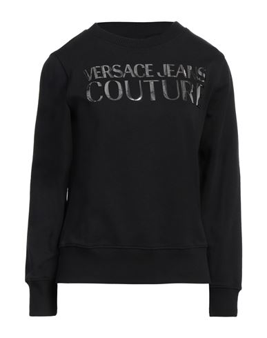 Versace Jeans Couture Woman Sweatshirt Black Size XS Cotton, Elastane