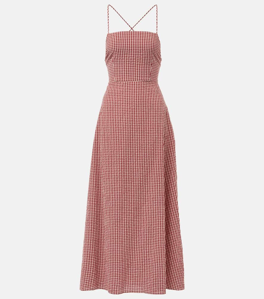 Lori gingham cotton maxi dress