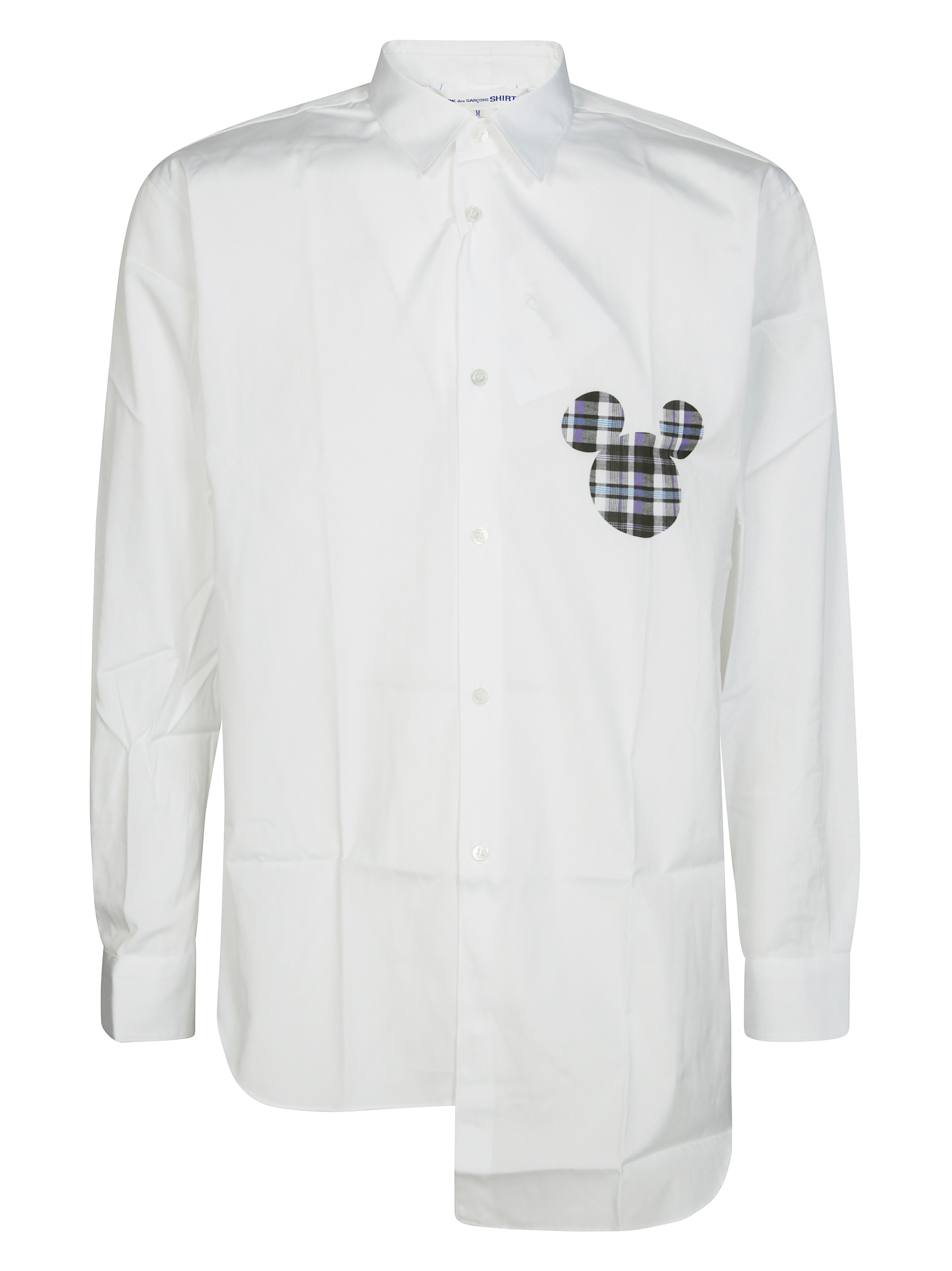 Asymmetrical Hem Checkered Print Shirt X Be@rbrick