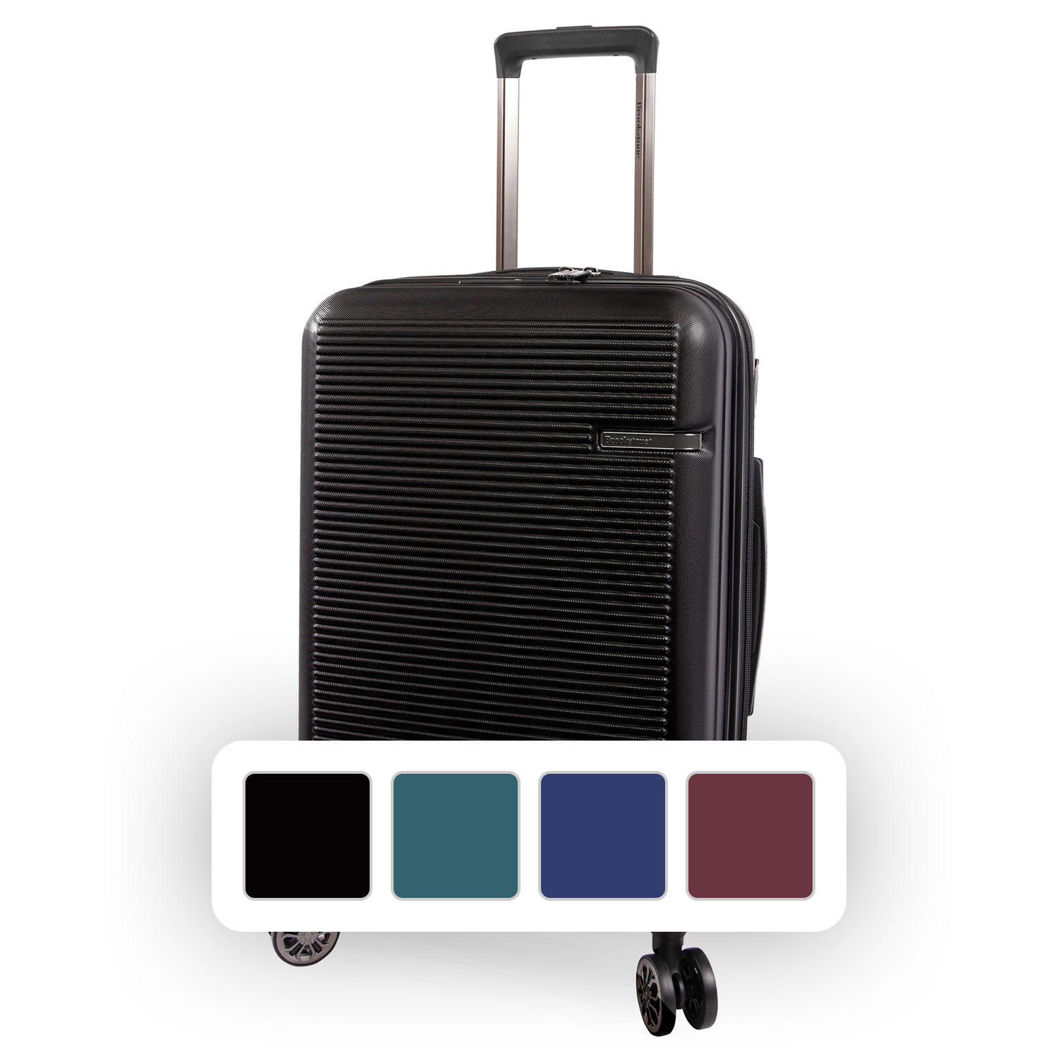 Nelson 21' Carry On Hardside Spinner Luggage - Black:- Black