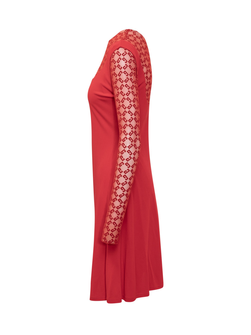 Monogrammed Sheer Panelled Dress