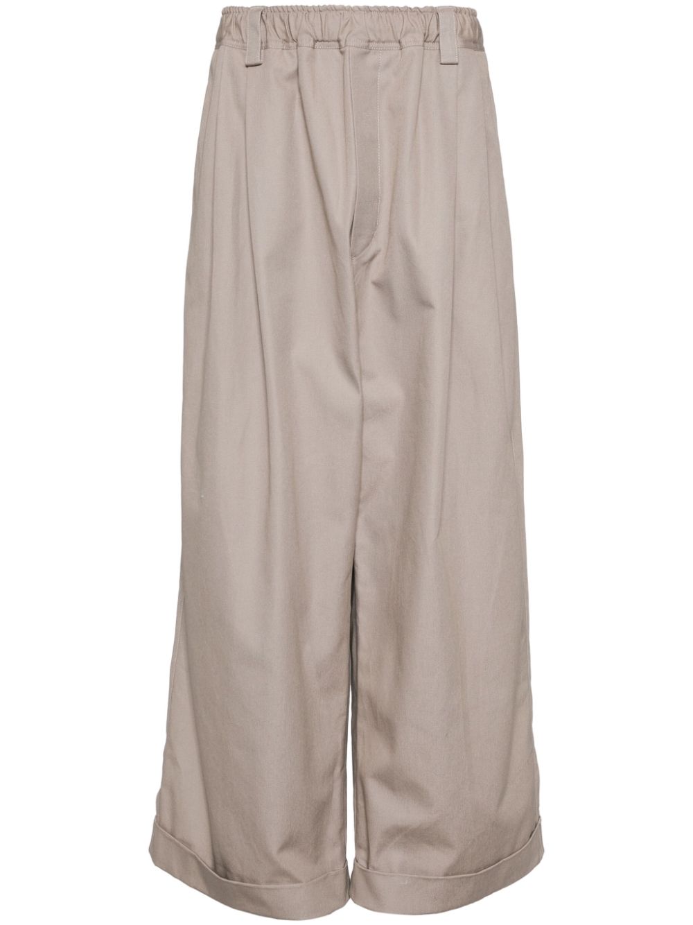 Wide-leg cotton chinos - Neutrals