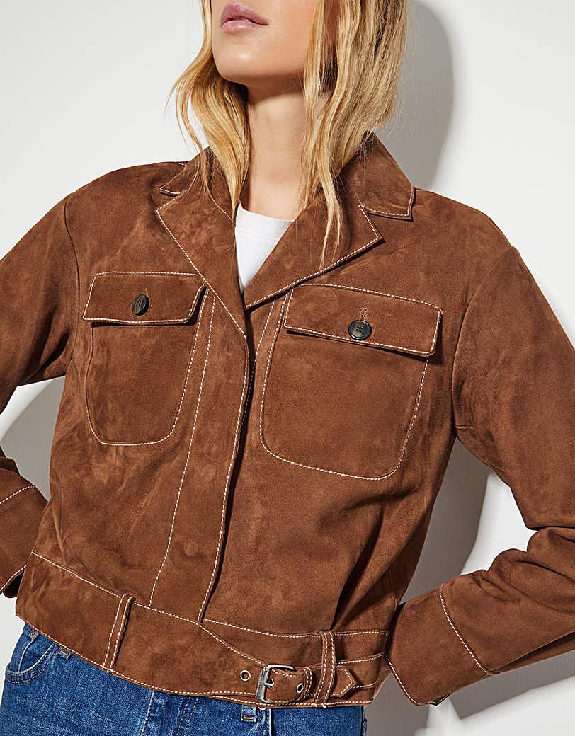 Monsoon Iris Crop Suede Jacket