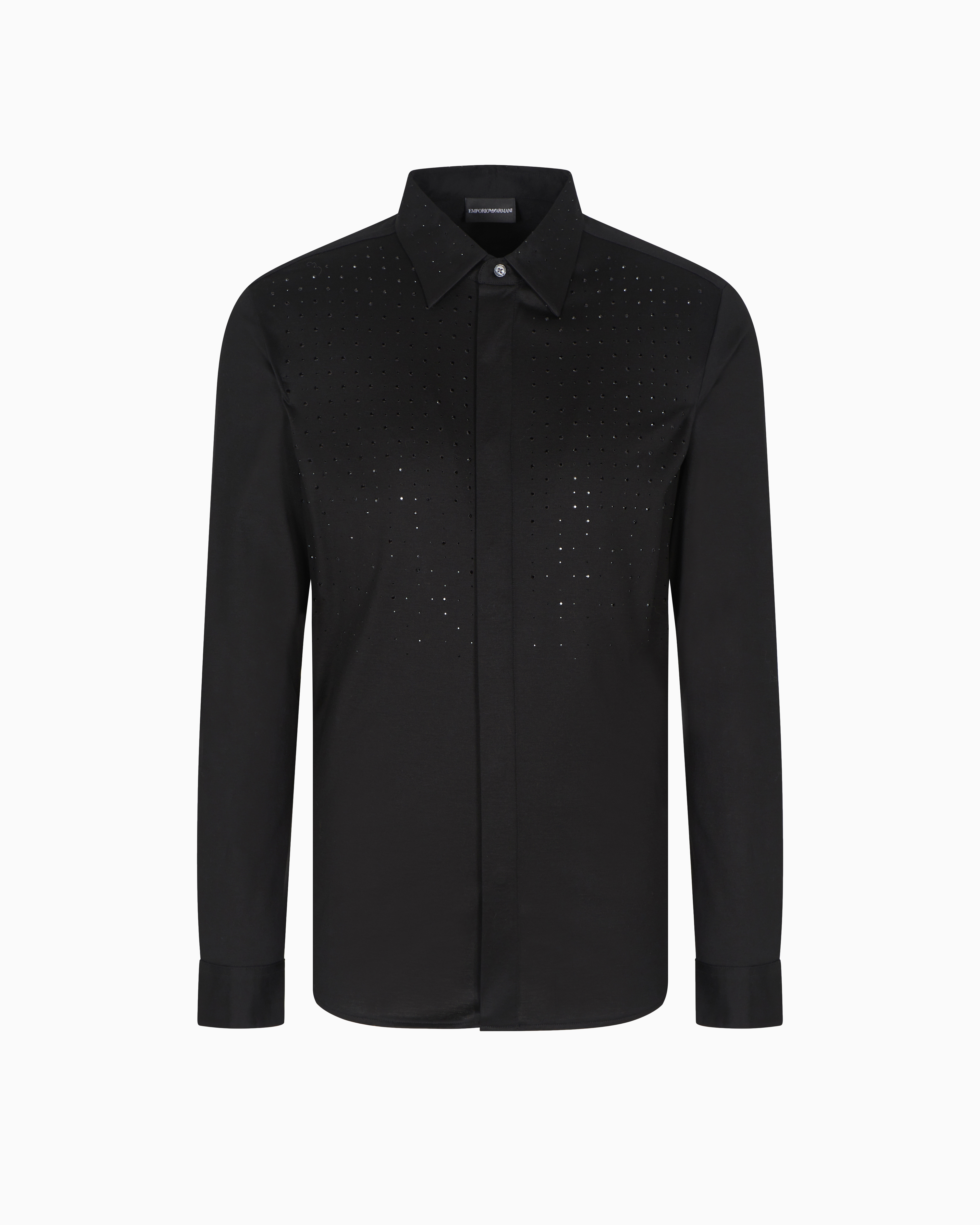 Clubwear slim-fit shirt in a Lyocell blend with rhinestones