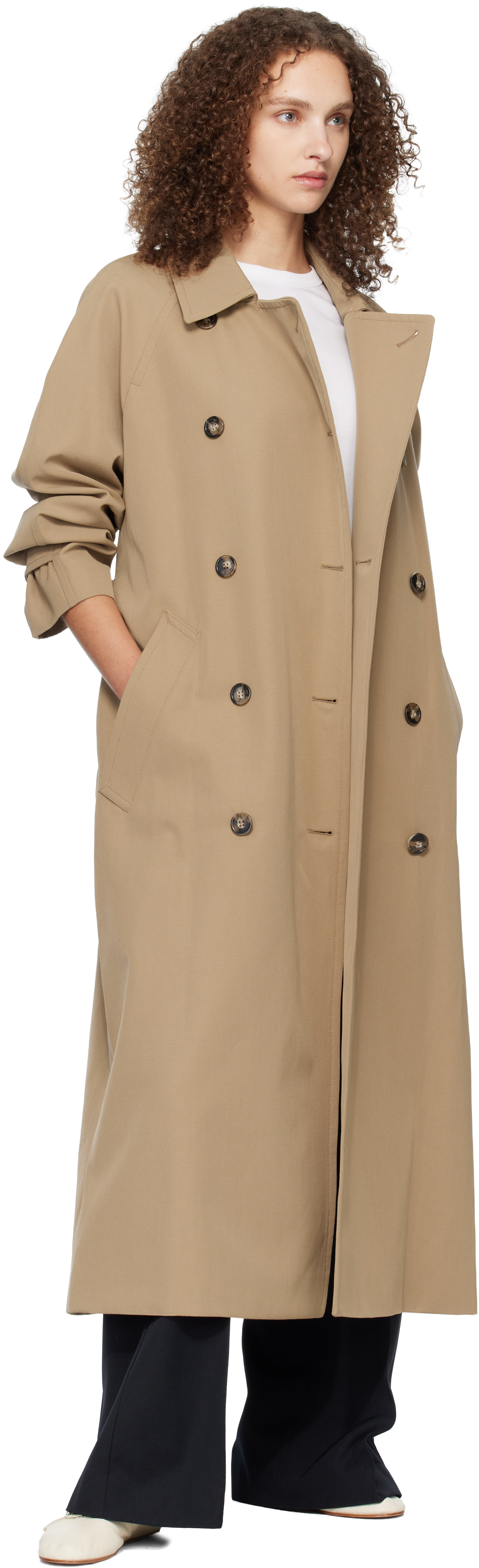 Beige Belted Trench Coat