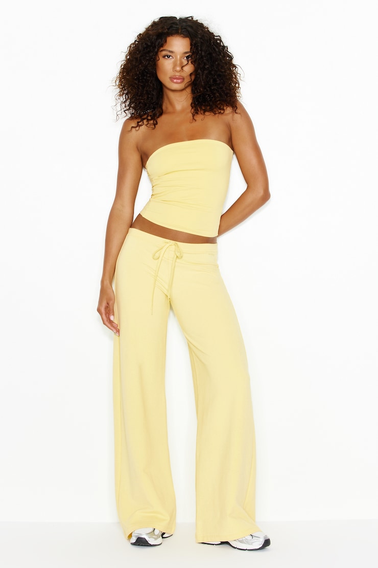 Sleek Longline Tube Top - Yellow - Women Clothing