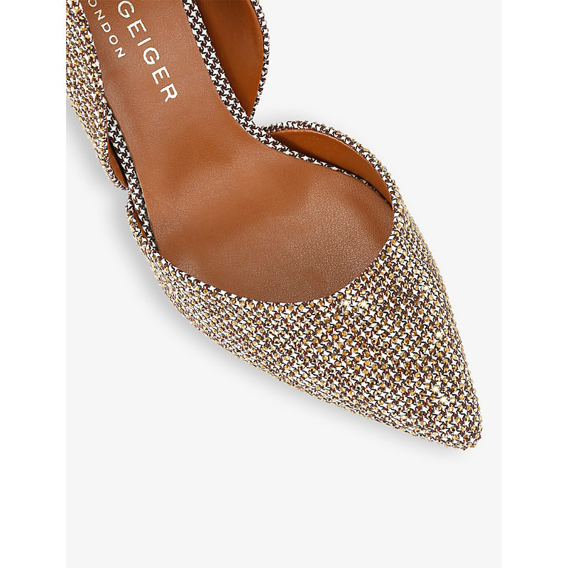 Womens Beige Bond 90 Pointed-toe Crystal-embellished Heels