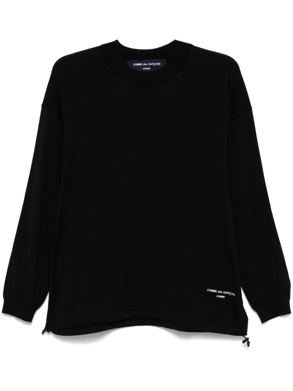 Logo-embroidered sweater - Black