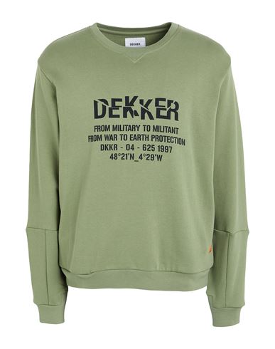 Man Sweatshirt Military green Size L Cotton, Elastane