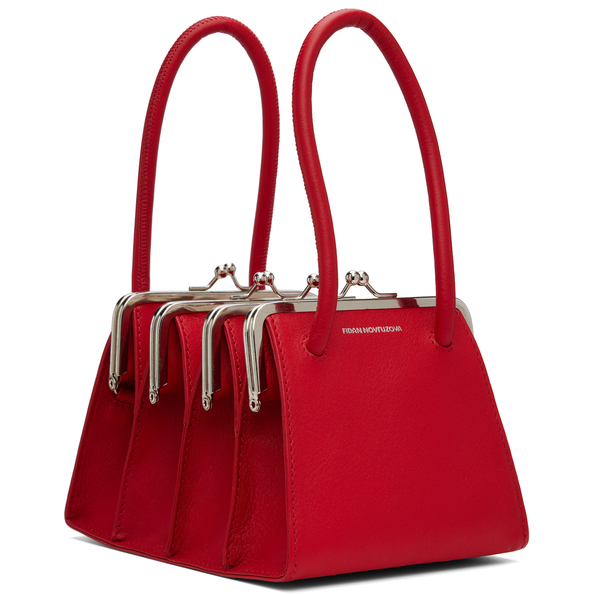 Red Boa Four Clasp Bag
