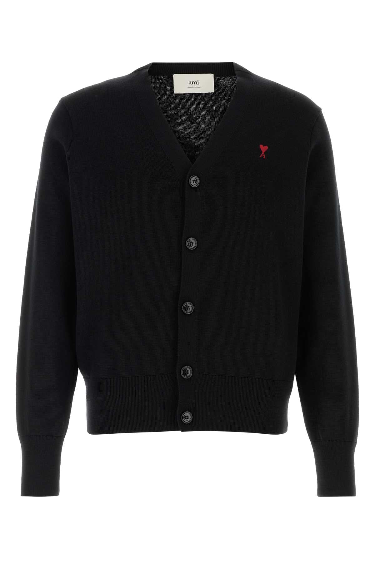 Merino Wool Cardigan — Black