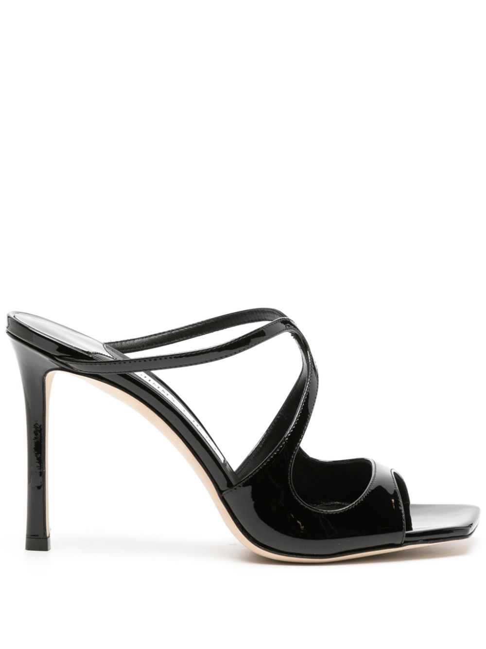 Anise 95mm cut-out patent mules - Black