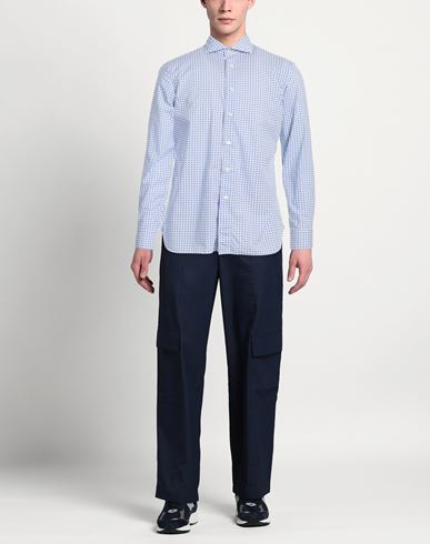 Man Shirt Light blue Size 15 Cotton