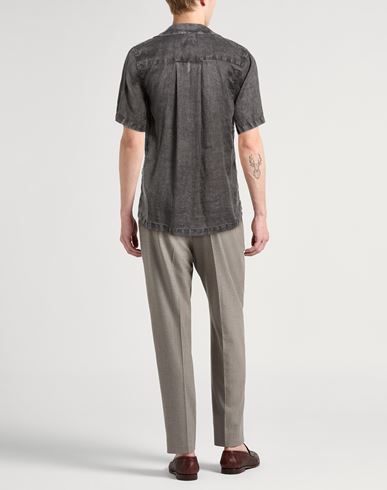 Man Shirt Charcoal Size L Linen