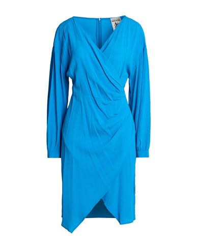 Woman Midi dress Azure Size 4 Acetate, Silk