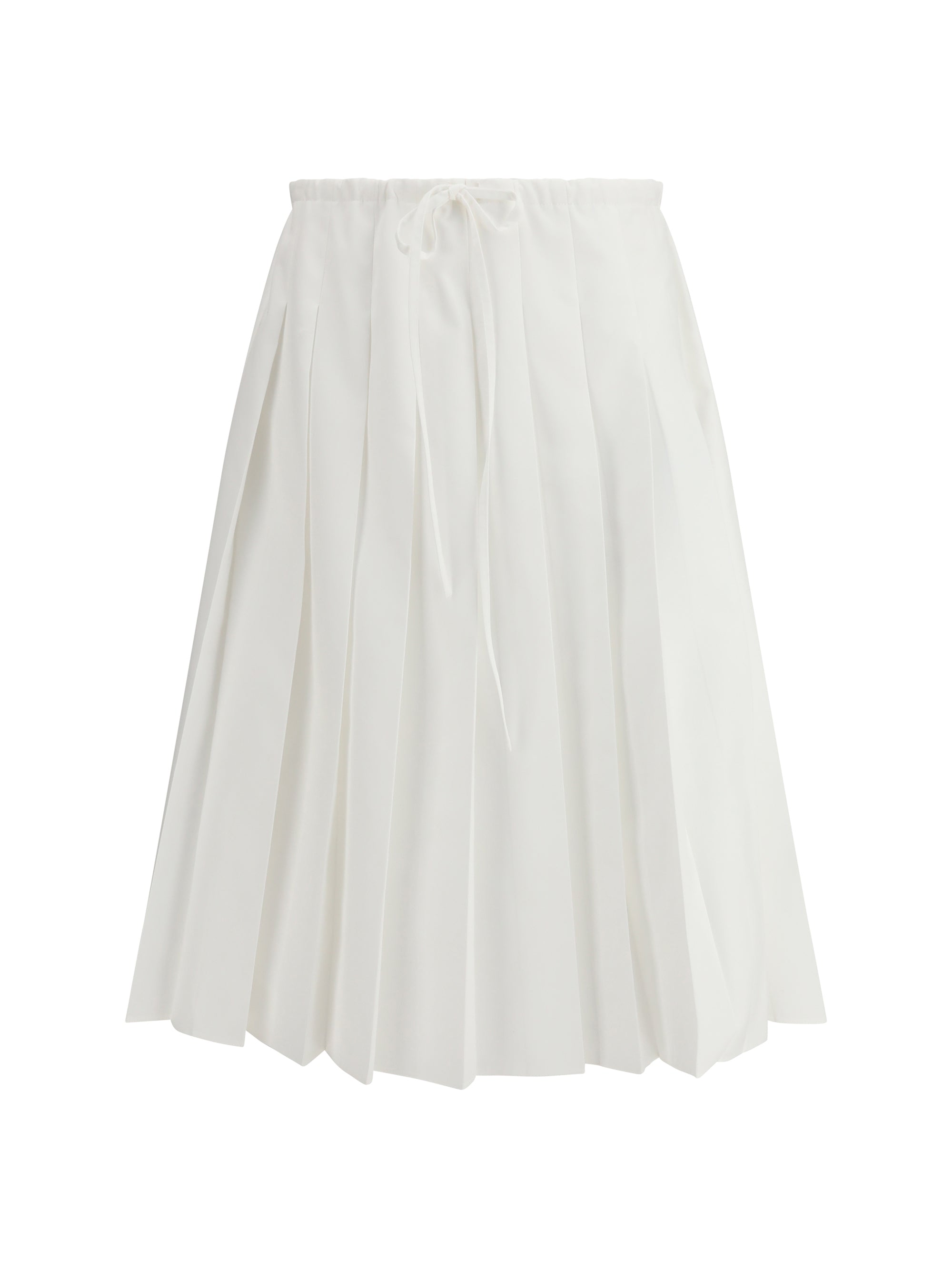 Pleated Jersey Skirt — White