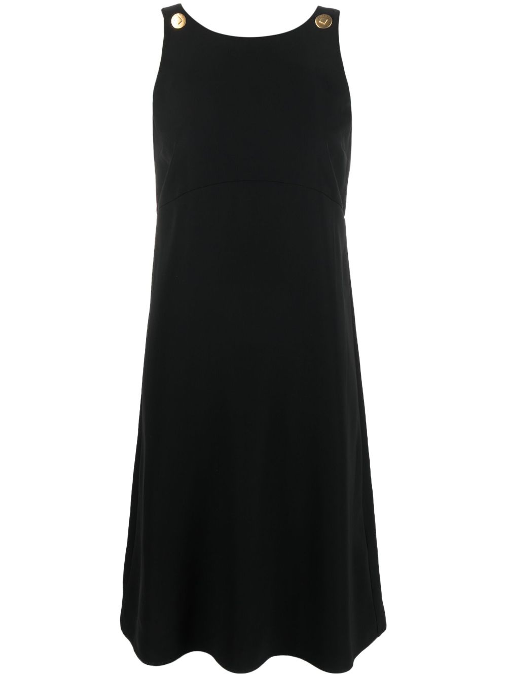 Button-detail sleeveless dress - Black