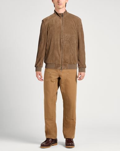 Man Jacket Taupe Size S Goat skin, Cotton, Elastane