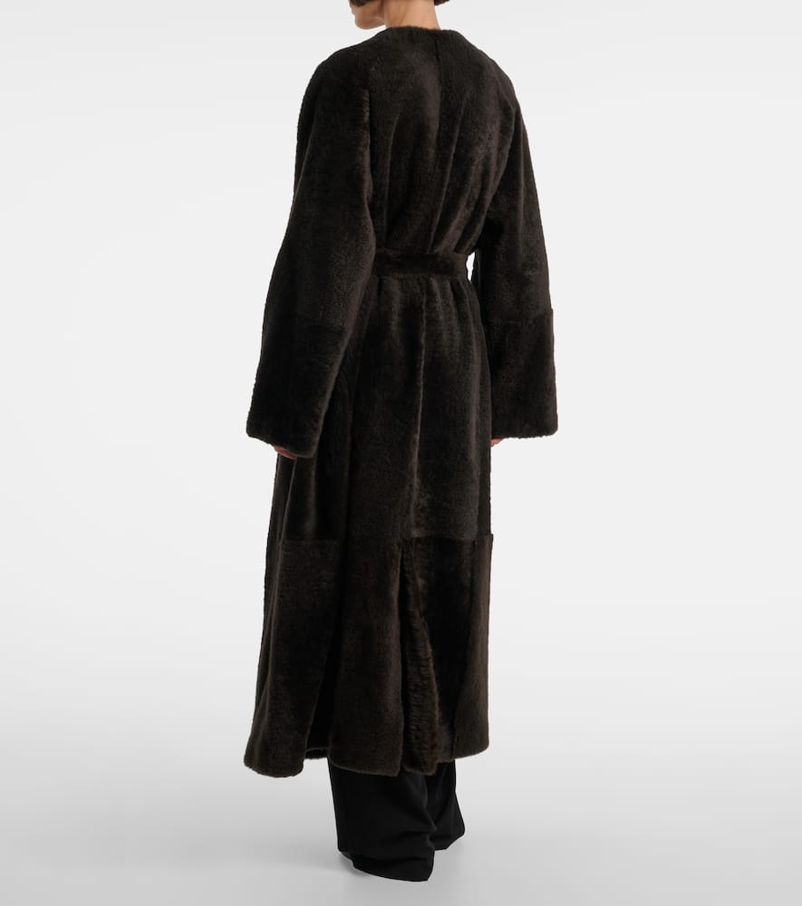Madelina belted shearling coat