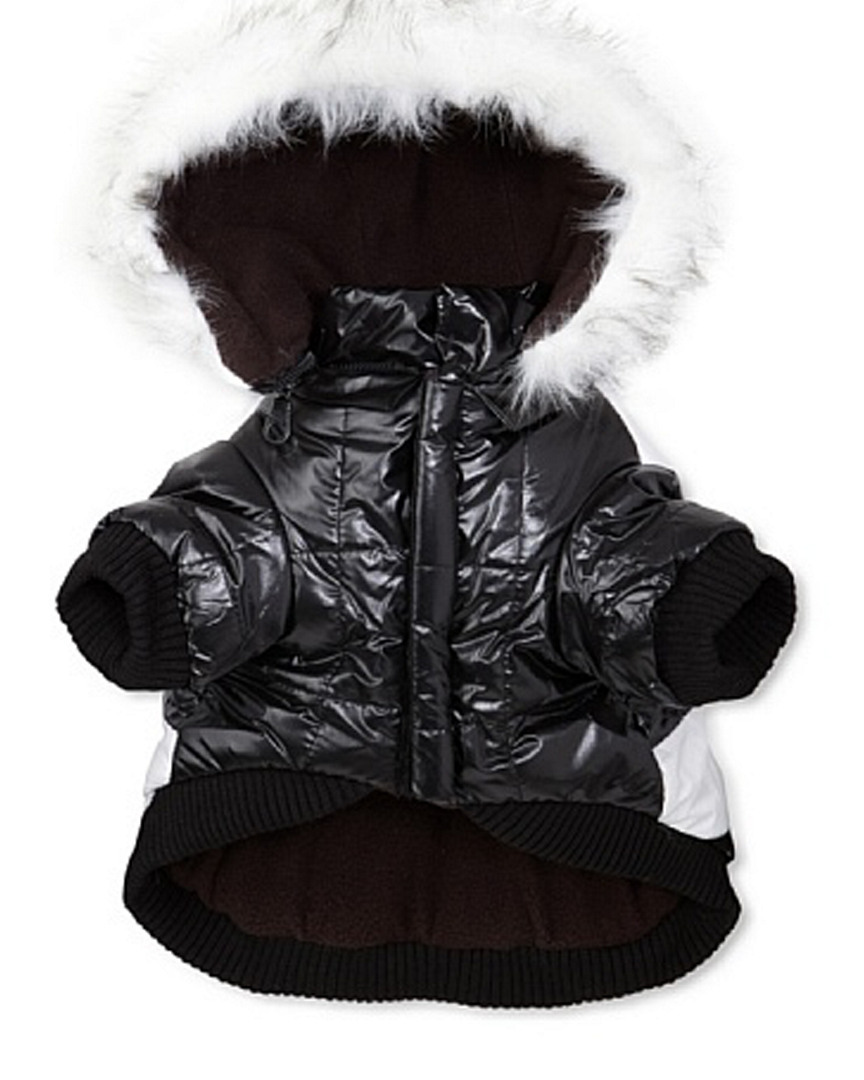 Fashion Striped Ultra Plush Pet Parka Coa