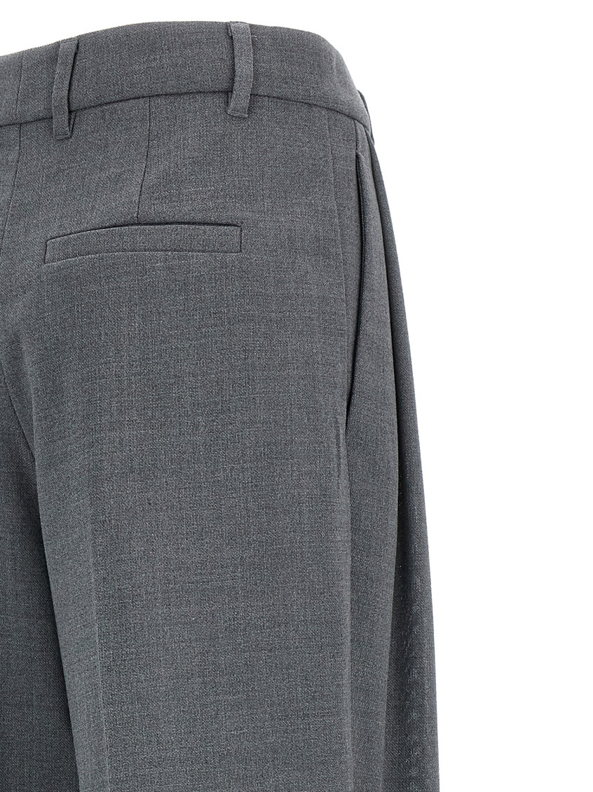 Wide-leg wool trousers - Grey